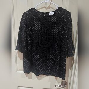 Black Polka Dot Women's Top